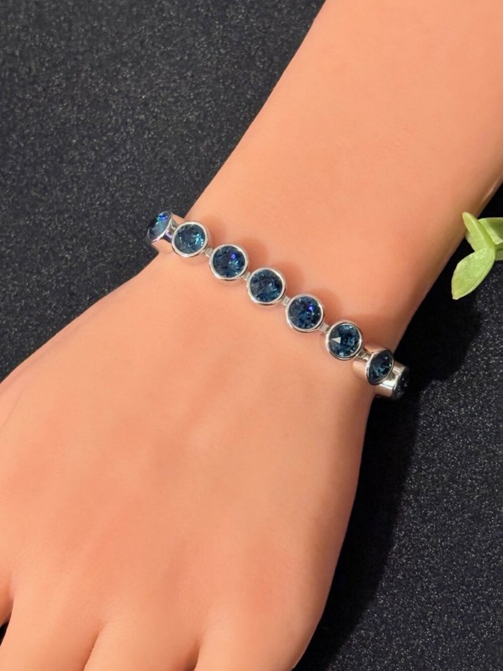 Touchstone Crystal Deep Blue Bead Bracelet - Picture 6 of 8